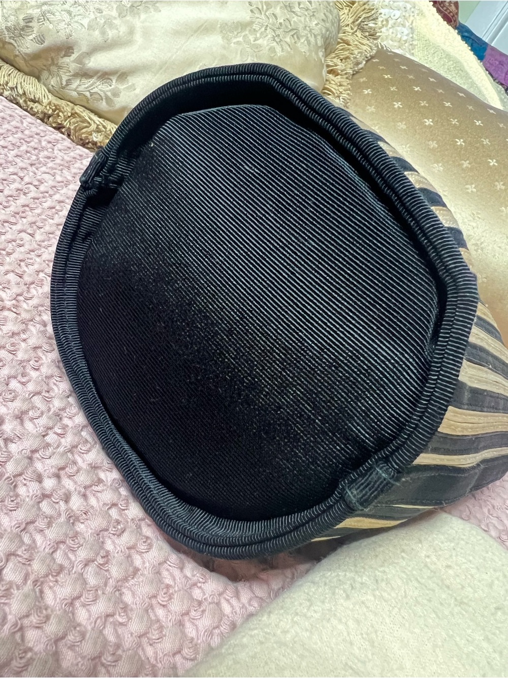 Vintage Salvatore Ferragamo 2-Way Striped Canvas Mini Bucket Bag - BC216184 - Picture 9 of 13